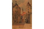 Volfeils Ervins Reinholds Adalberts (1900-1991), Old Riga city, 1928, paper, water colour, 25.5 x 17...